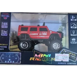Hummer Mini RC Car 1:64 Scale Off-Road Truck with 2.4GHz Remote Control | USB Rechargeable Micro RC Vehicle with LED Lights for Kids