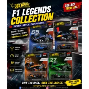 Hot Wheels 1:64 Scale Premium Die-Cast Formula 1® Collectible Toy Race Car with Real Riders Tires & Metal/Metal Body & Chassis