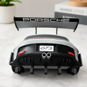GT3 RS Wall Mounted Key Holder – Sports Car Key Rack with 5 Hooks | Entryway Organizer | Garage & Home Decor | Gift for Car Enthusiasts (Nardo Grey)
